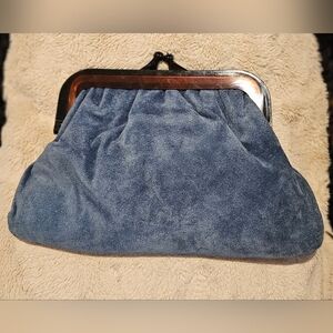 70s 80s Vintage ITALIAN Suede Clutch
